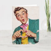 Vintage Überraschung Herz Geste Karte (Vorderseite)