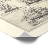 Vintage Übersicht über die Segelschiffe Poster (Ecke)