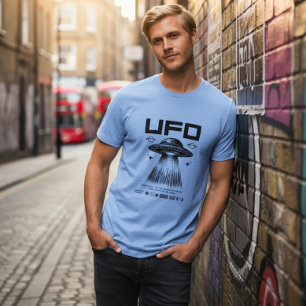 Vintage-UFO-Entführungsstrahl-Grafik Tri-Blend Shirt
