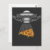 Vintage UFO Pizza Abduction Alien Retro Raumschiff Postkarte (Vorne/Hinten)
