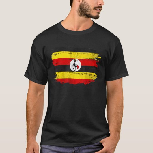 Vintage-Uganda-Flagge für Ugander T-Shirt (Vorderseite)