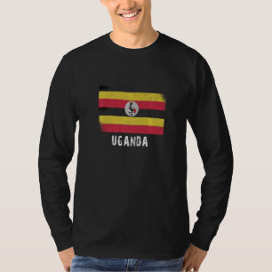 Vintage Uganda-Flagge Uganda-Karte Flagge Uganda- T-Shirt