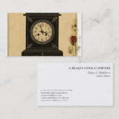 Vintage Uhr-Anzeige Visitenkarte (Vorne/Hinten)