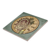 Vintage Uhr-Collage Fliese (Seite)