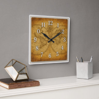 Vintage Uhr der Weltkarte