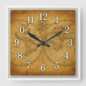 Vintage Uhr der Weltkarte (Vorderseite)
