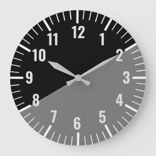 Vintage-Uhr in Schwarz und Grau mit Zahlen Große Wanduhr