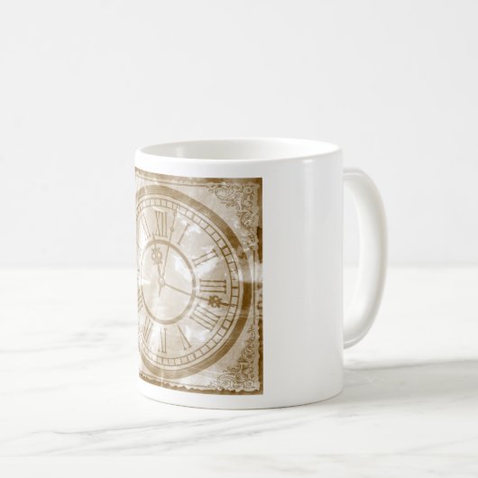 Vintage Uhr Kaffeetasse (VorderseiteRechts)