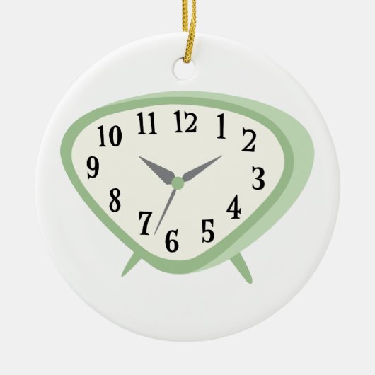Vintage Uhr Keramik Ornament (Vorne)