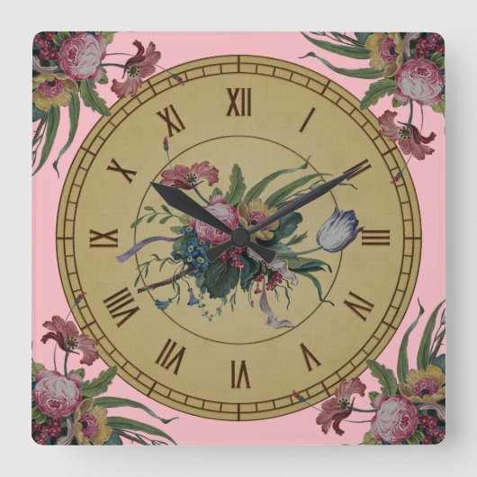 Vintage Uhr mit Blume (Vorderseite)