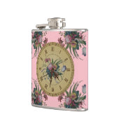 Vintage Uhr mit Blume Flachmann (Links)