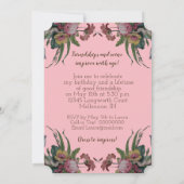 Vintage Uhr mit Blume Geburtstagspartei Einladung (Rückseite)