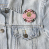 Vintage-Uhr mit Blumen Geburtstagsfeier Button (Beispiel)