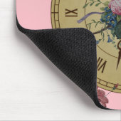 Vintage Uhr mit Blumen Mousepad (Ecke)
