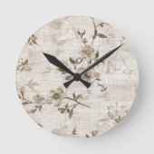 Vintage Uhr mit braunem Blumendesign (Vorderseite)