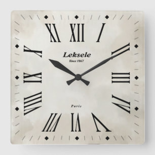 Vintage-Uhr mit Eleganz Quadratische Wanduhr