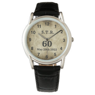 Vintage-Uhr mit großen Initialen zum 60. Armbanduhr