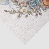 Vintage Uhr mit Vögeln und Rose Entkopplung Seidenpapier (Detail)