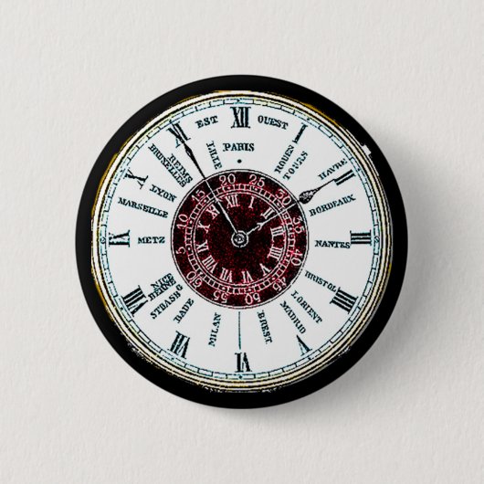Vintage-Uhr mit Zeitzone Button (Vorderseite)