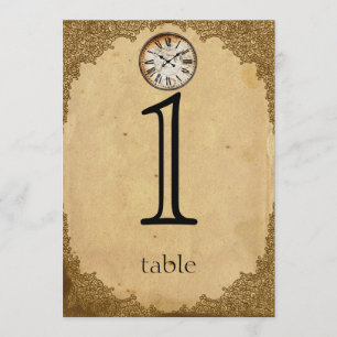 Vintage-Uhr-Papier Tischnummer zum 1. Geburtstag