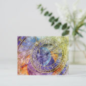 Vintage Uhr Postkarte (Stehend Vorderseite)