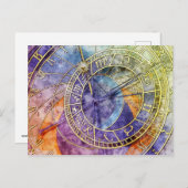 Vintage Uhr Postkarte (Vorne/Hinten)