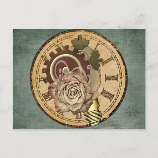 Vintage Uhr Postkarte (Vorderseite)