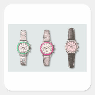 VINTAGE-UHR QUADRATISCHER AUFKLEBER