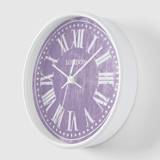 Vintage Uhr römische Zahlen Lavender White (Winkel)