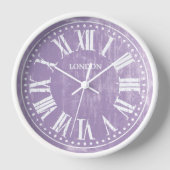 Vintage Uhr römische Zahlen Lavender White (Vorderseite)
