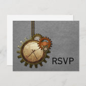Vintage Uhr UAWG Postkarte, grau Einladungspostkarte (Vorne/Hinten)