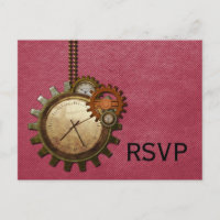 Vintage Uhr UAWG Postkarte, rosa
