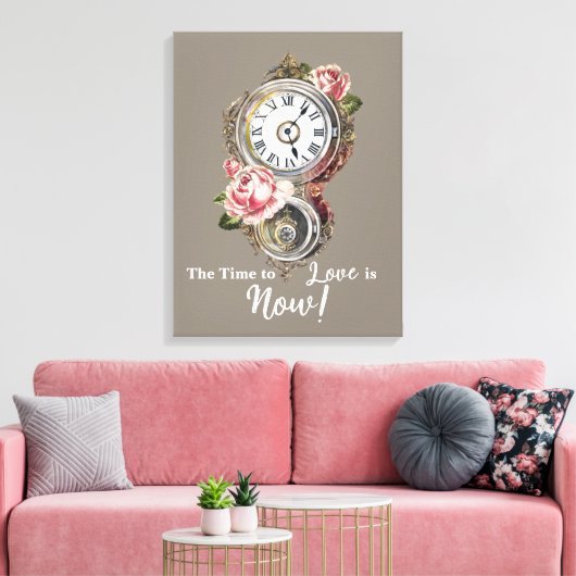 Vintage Uhr - überzogene Leinwand (Insitu (Wohnzimmer))