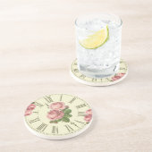 Vintage Uhr und Rosa Roses Ephemera Untersetzer (Seite)