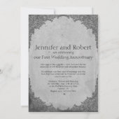 Vintage Uhr zum 1. Hochzeitstag Einladung (Rückseite)