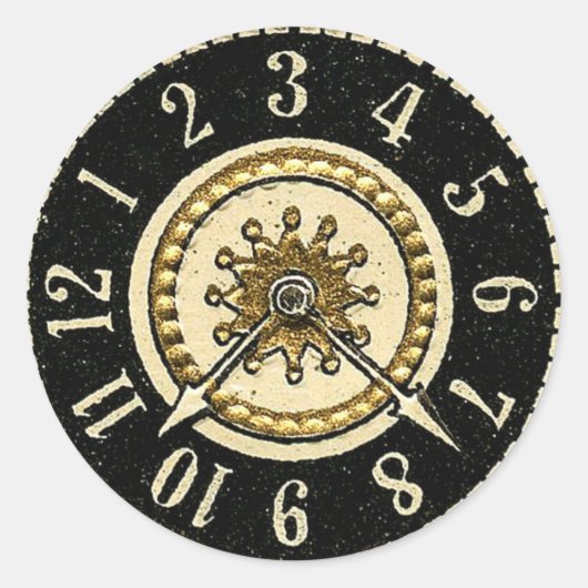 Vintage Uhren Runder Aufkleber (Vorderseite)