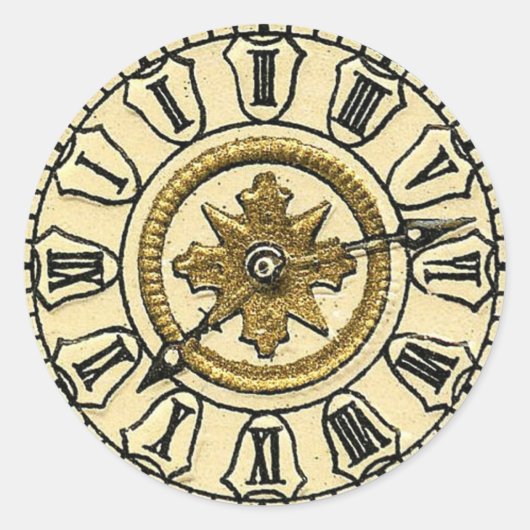 Vintage Uhren Runder Aufkleber (Vorderseite)