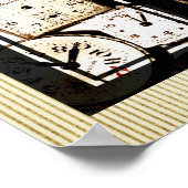 Vintage Uhren Triptych Poster (Ecke)