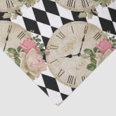 Vintage Uhren und Rose Seidenpapier (Detail)