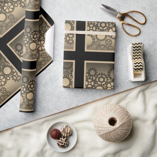 Vintage Uhrengetriebe oder Umschlagpapier Geschenkpapier (Kunsthandwerk)