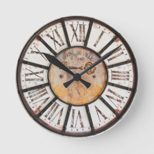VINTAGE-UHRENZIFFERBLATT römische Ziffern Runde Wanduhr