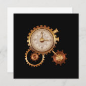 Vintage Uhrzeitmaschine Zeitreise Wissenschaft Einladung (Vorne/Hinten)