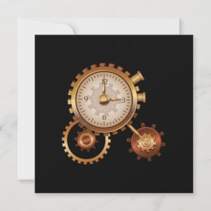 Vintage Uhrzeitmaschine Zeitreise Wissenschaft Einladung