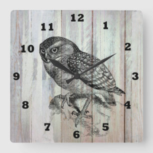 Vintage Uhu Country Zuhause-Bürouhr Quadratische Wanduhr