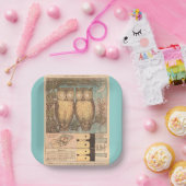 Vintage Uhu niedlich fallender Kind Handwerk Illus Pappteller (Party)