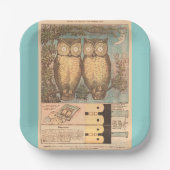 Vintage Uhu niedlich fallender Kind Handwerk Illus Pappteller (Vorderseite)