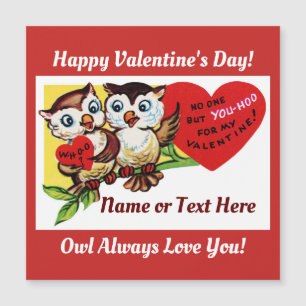 Vintage-Uhu-Valentinstag-Magnetkarte Magnetkarte
