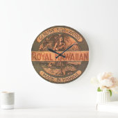 Vintage Ukelele Label Wall Clock Große Wanduhr (Zuhause)
