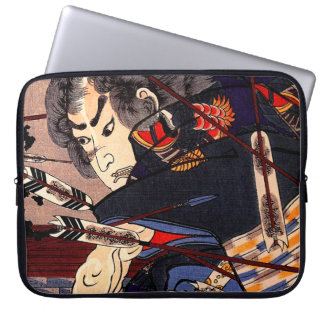 Vintage Ukiyo-e japanische Samurai-Malerei Laptopschutzhülle