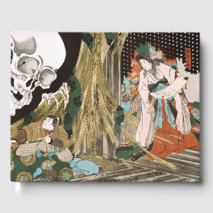 Vintage Ukiyo-e Kuniyoshi Skelett-Gespenst-Kunst Gästebuch